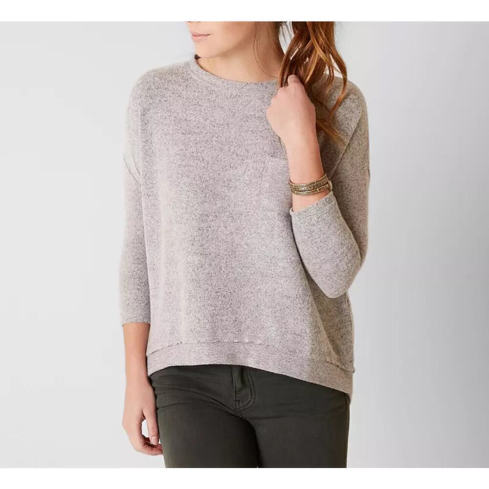 Billabong All Things Gray Matted Quarter Sleeve Sweatshirt Size XS